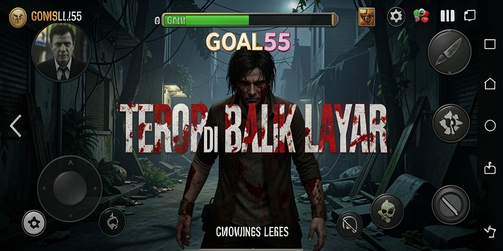 Tampilan gameplay mencekam dari GOAL55 dengan suasana yang misterius.