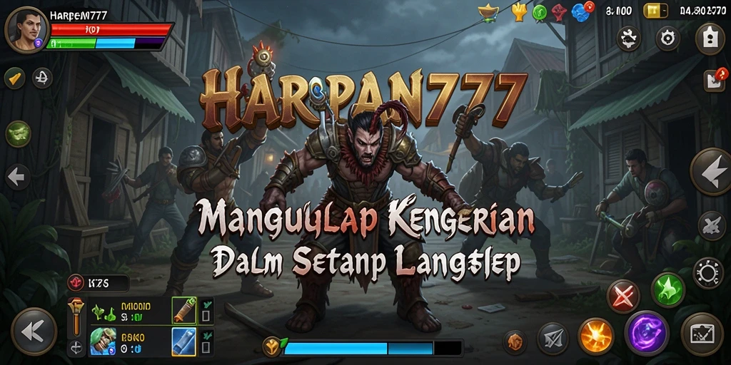 Menampilkan gameplay menegangkan dari HARAPAN777 dengan suasana horror yang mencekam.
