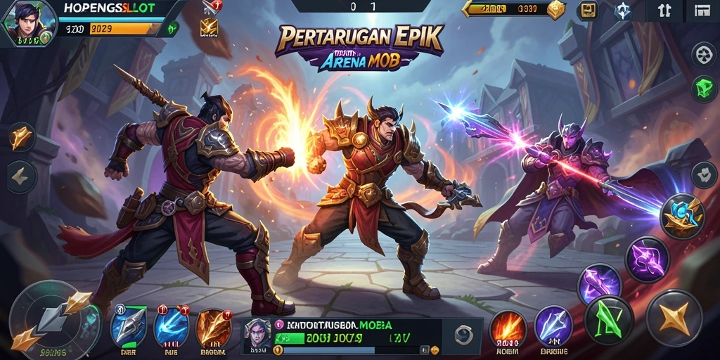 Tampilan seru gameplay pertarungan tim di HOPENGSLOT.