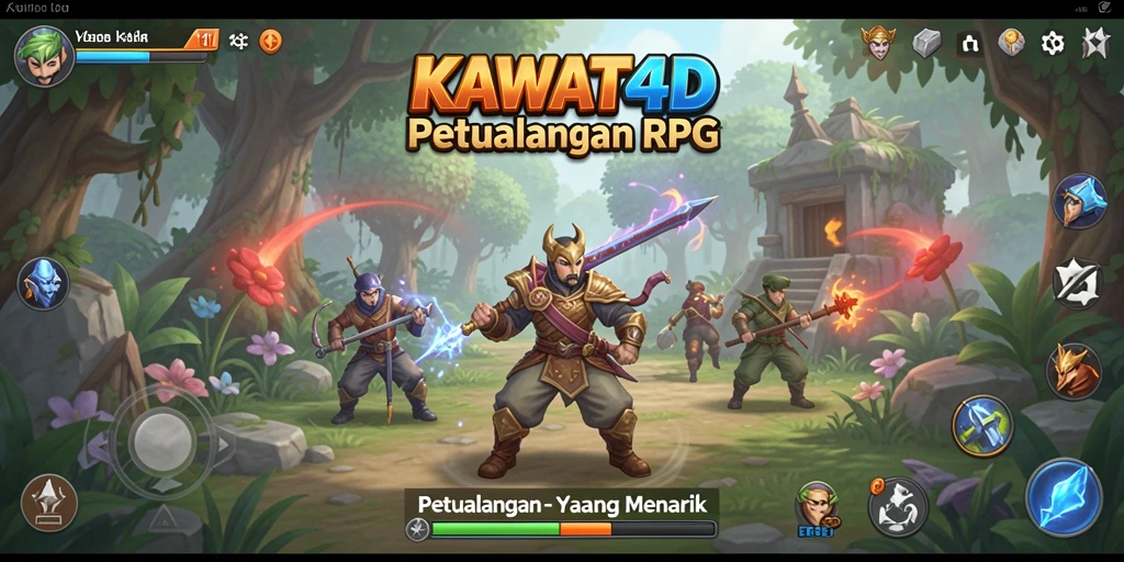 Tampilan gameplay RPG KAWAT4D yang epik dan menantang.
