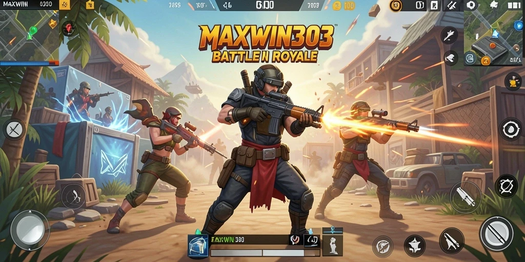 Gameplay seru MAXWIN303 dengan aksi Battle Royale yang mendebarkan.