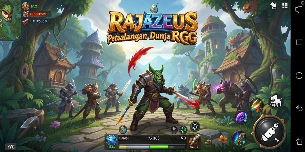 Tampilan epik dari gameplay RAJAZEUS dengan aksi mendebarkan.