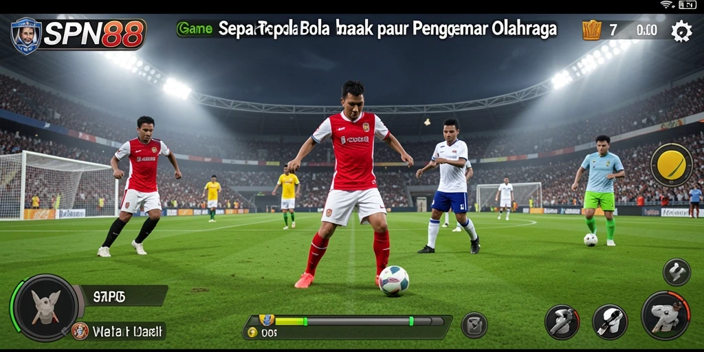 Tampilan gameplay yang mengesankan dari SPN88 dengan aksi sepak bola yang seru.