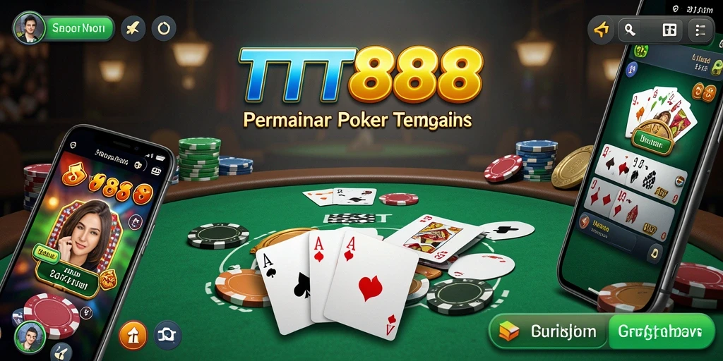 Screenshot gameplay TTT888 menampilkan aksi poker seru.